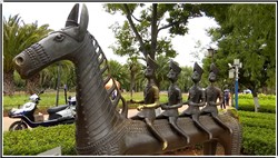 公園景區銅馬雕塑